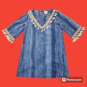 Hayden GIRLS Chambray Boho Tassel Western Dress